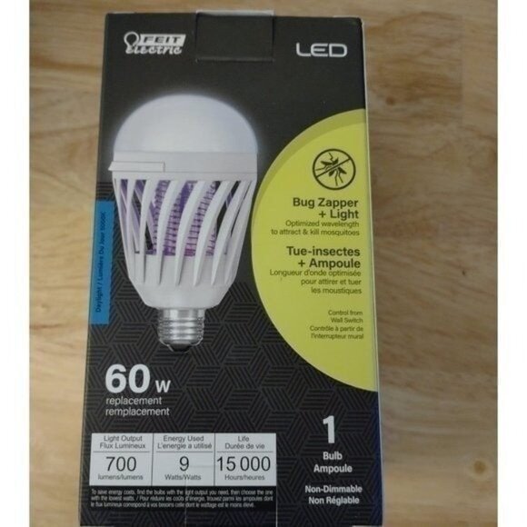❌SOLD❌FEIT ELECTRIC BUG ZAPPER 60-WATT EQ DAYLIGHT LED LIGHT BULBS-NEW - Picture 1 of 3